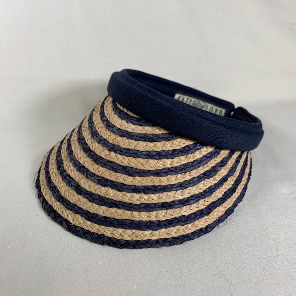 Kate Lord Visor in Navy / Natural Straw